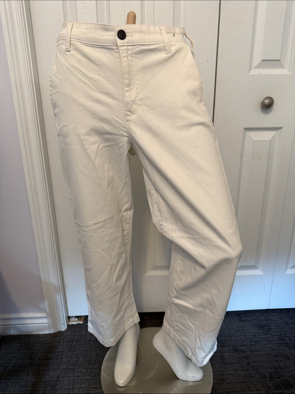 NEW Ella Moss Cream Wide-Leg Cropped Cream Jeans